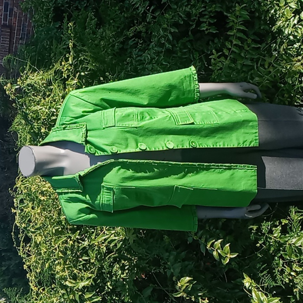 SARA ISABELLA LADIES GREEN (5) BUTTON (4) POCKET COTTON LUX JACKET